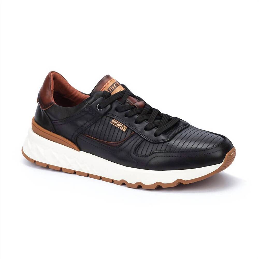 NEW PIKOLINOS men's aranda lace up trainer shoes in black